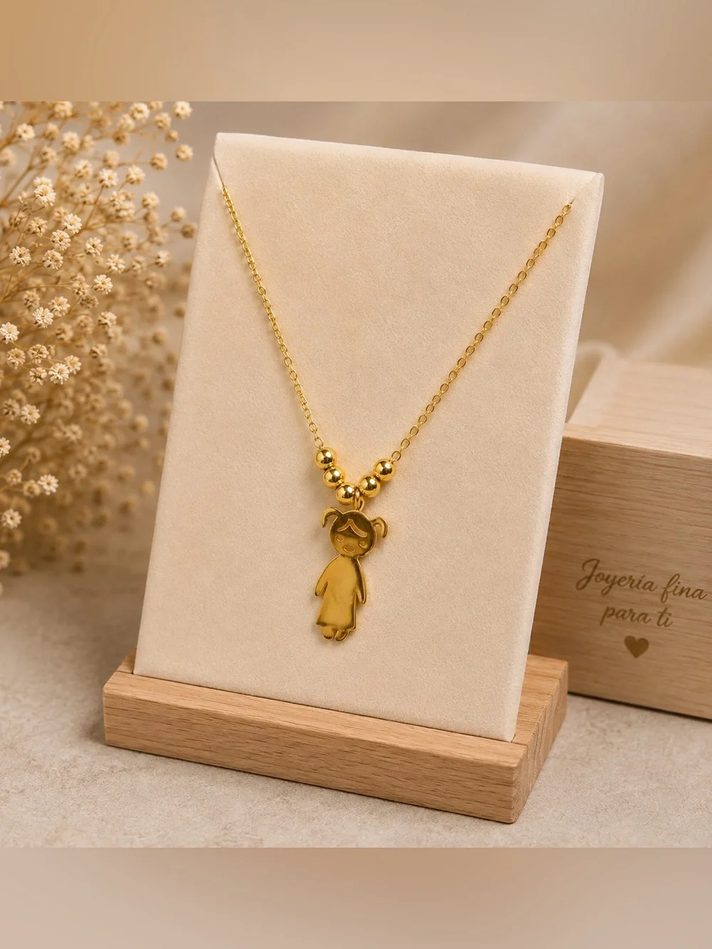 Fine jewelry 316L Girl Gold Pendant Necklace